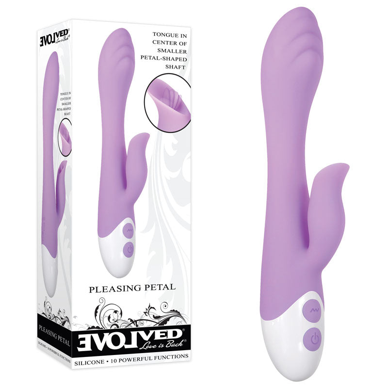 Evolved PLEASING PETAL - Lilac 19.7 cm USB Rechargeable Rabbit Vibrator