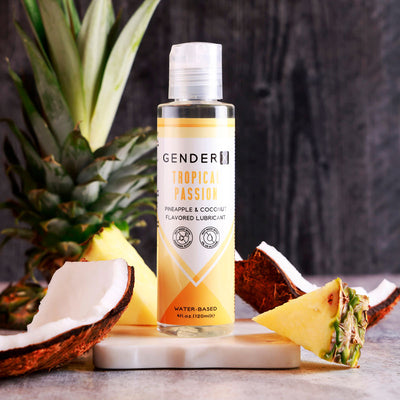 Gender X TROPICAL PASSION Flavoured Lube - 120 ml - Pineapple & Coconut Flavoured Water Based Lubricant - 120 ml Bottle