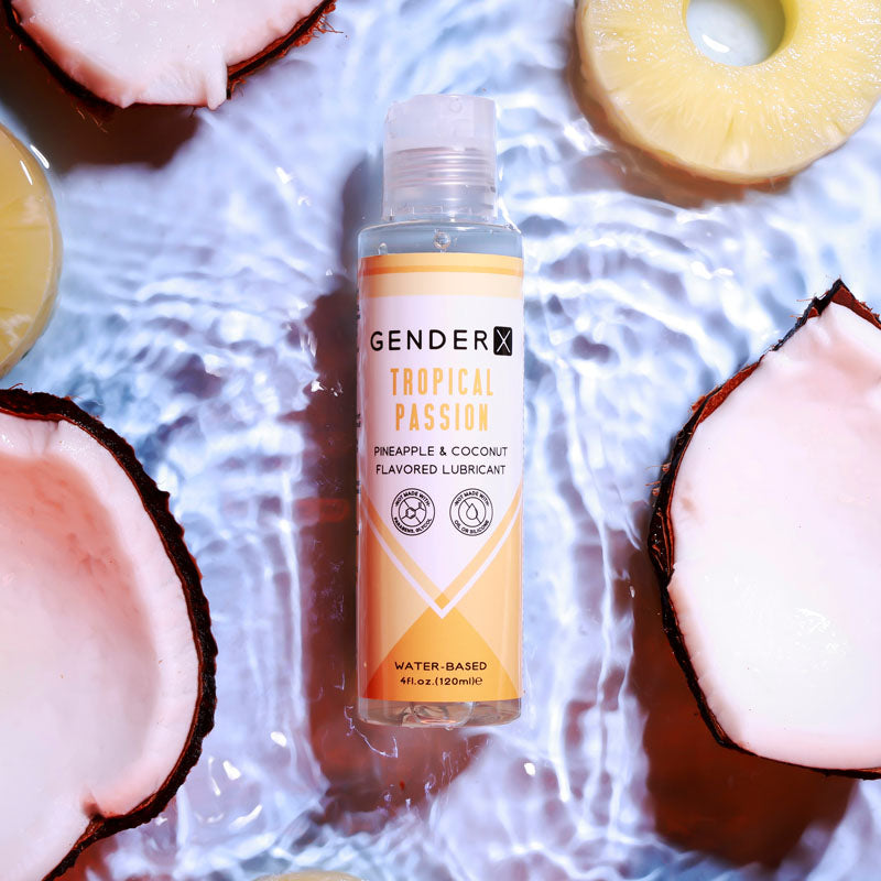 Gender X TROPICAL PASSION Flavoured Lube - 120 ml - Pineapple & Coconut Flavoured Water Based Lubricant - 120 ml Bottle