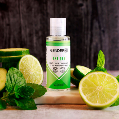 Gender X SPA DAY Flavoured Lube - 60 ml - Mint, Lime & Cucumber Flavoured Water Based Lubricant - 60 ml Bottle