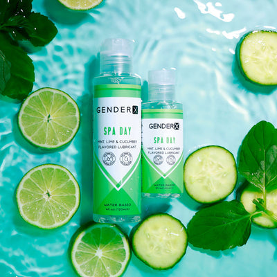 Gender X SPA DAY Flavoured Lube - 60 ml - Mint, Lime & Cucumber Flavoured Water Based Lubricant - 60 ml Bottle