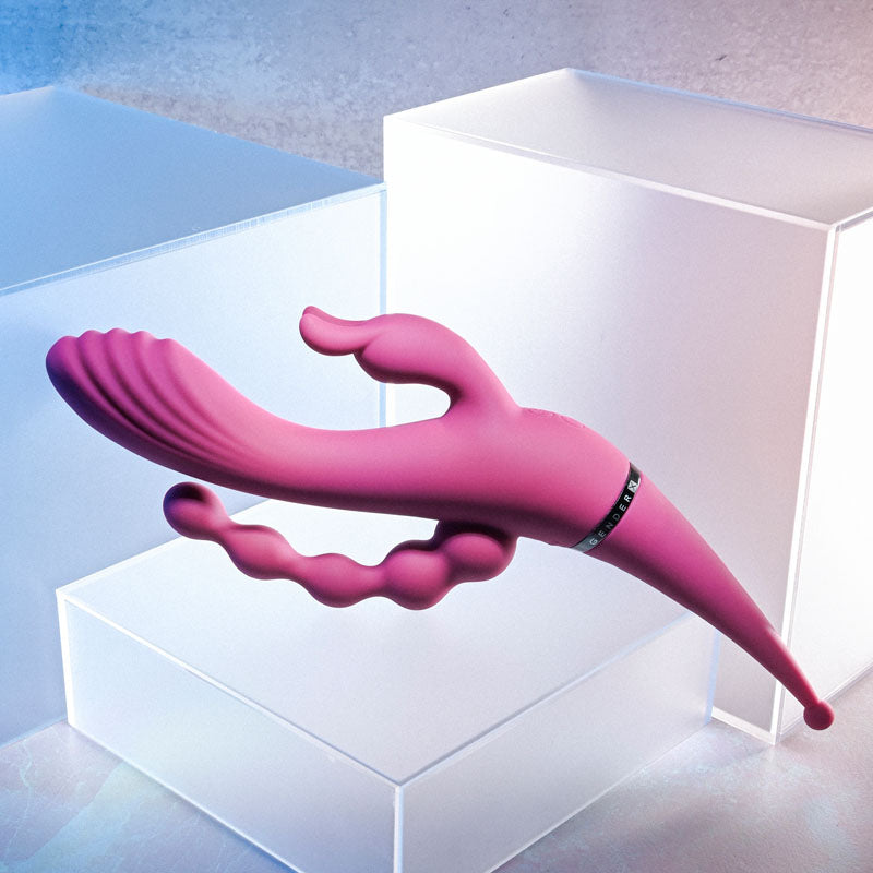 Gender X FOUR BY FOUR - Pink 27.5 cm USB Rechargeable Multi Vibrator