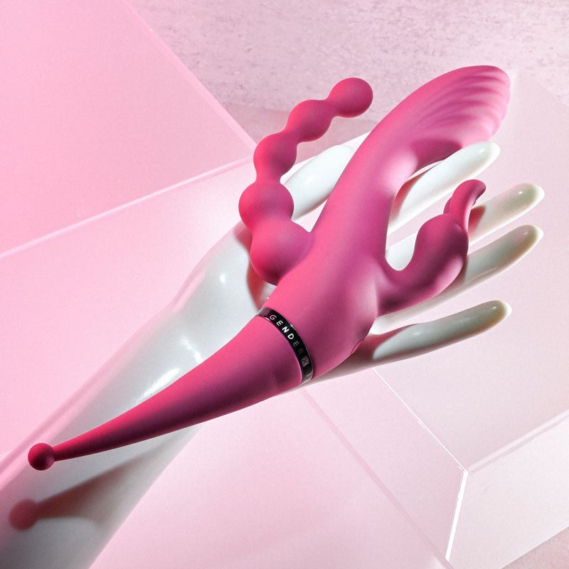 Gender X FOUR BY FOUR - Pink 27.5 cm USB Rechargeable Multi Vibrator