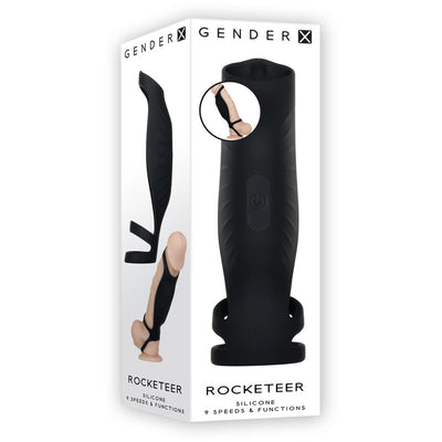 Gender X ROCKETEER - Black USB Rechargeable Vibrating Penis Sleeve