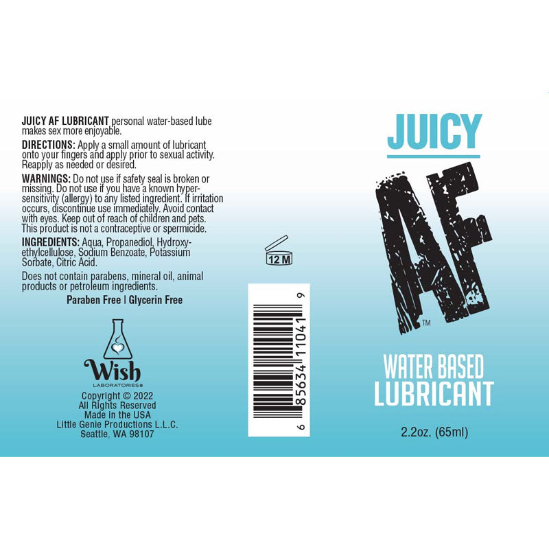 Juicy AF Water Based Lubricant - 59 ml - Water Based Lubricant - 59 ml Bottle