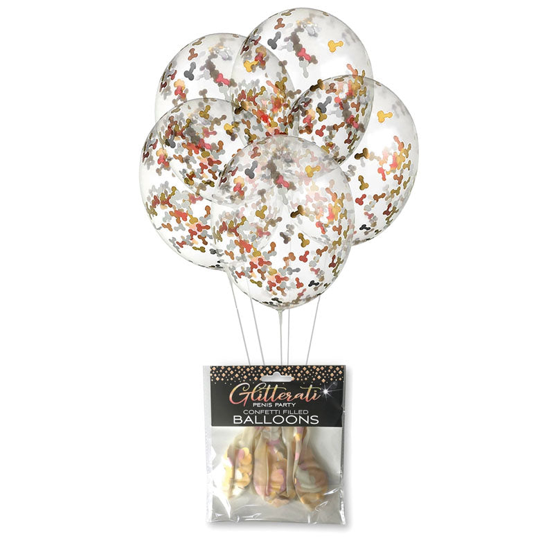 Glitterati - Confetti Balloons - Party Balloons - 5 Pack