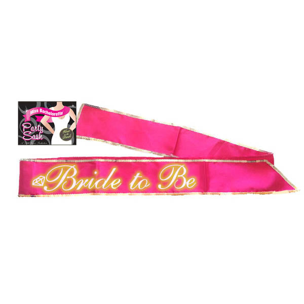 Bride-To-Be Sash - Glow In The Dark - Glow in the Dark Hot Pink Hen&