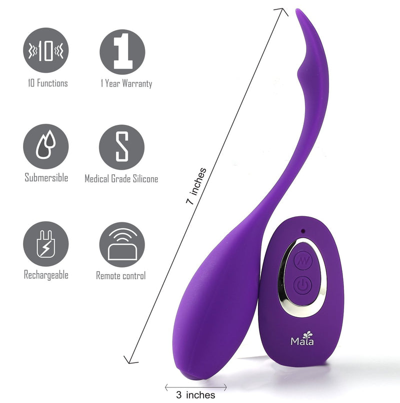 Maia Syrene - Purple USB Rechargeable Bullet with Wireless Remote