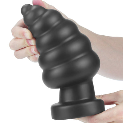 King Sized 7'' Vibrating Anal Cracker - Black 17.8 cm XL Vibrating Butt Plug