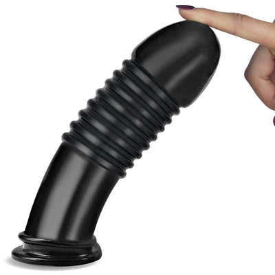 King Sized 8'' Anal Bumper - Black 22.5 cm Mega Butt Plug