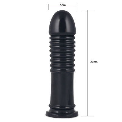 King Sized 8'' Anal Bumper - Black 22.5 cm Mega Butt Plug