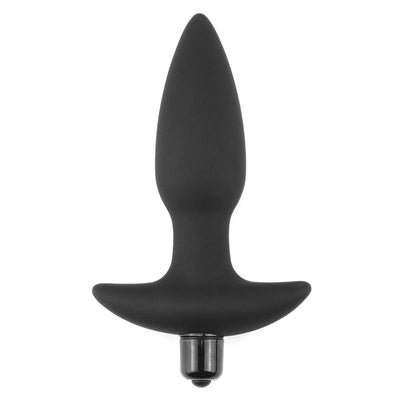 Anal Indulgence Collection Silicone Fantasy Anal Plug - Black 14.5 cm Vibrating Butt Plug