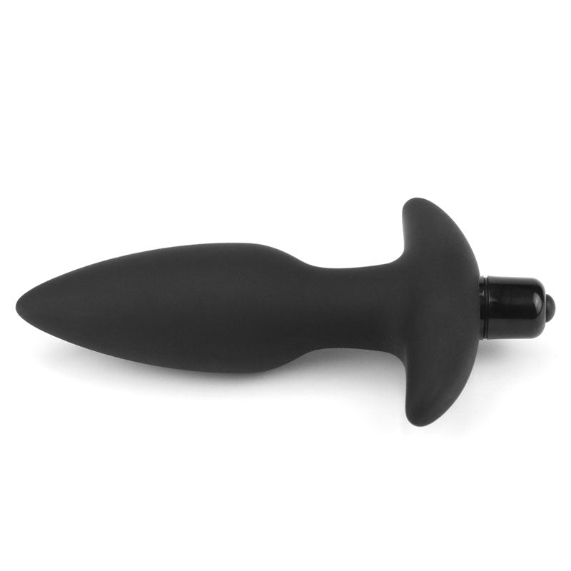 Anal Indulgence Collection Silicone Fantasy Anal Plug - Black 14.5 cm Vibrating Butt Plug