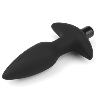 Anal Indulgence Collection Silicone Fantasy Anal Plug - Black 14.5 cm Vibrating Butt Plug