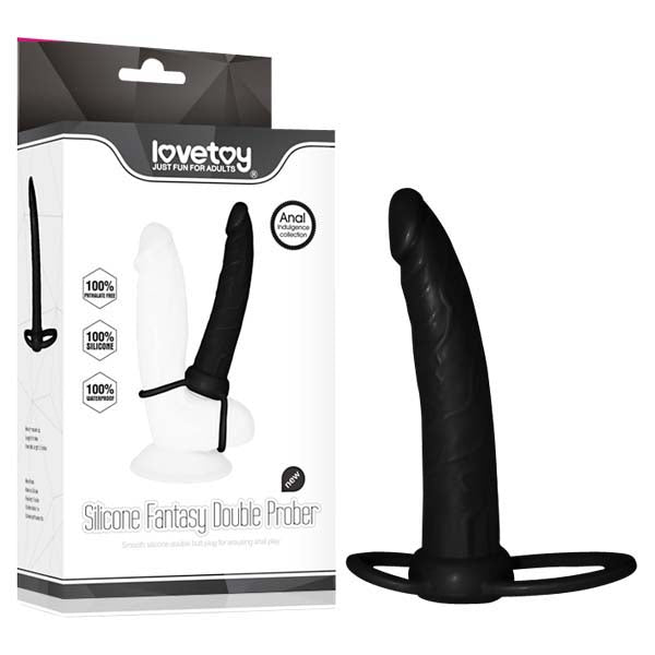 Anal Indulgence Collection Silicone Fantasy Double Prober - Black 15.2 cm (6&