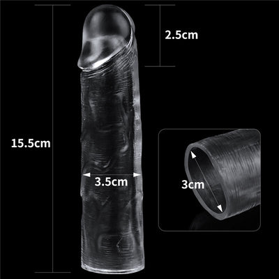 Flawless Clear Penis Sleeve 1'' - Clear 2.5 cm Penis Extender Sleeve