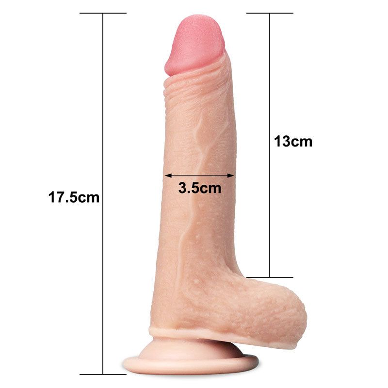 Sliding Skin Dual Layer Dong - Flesh 17.8 cm (7&