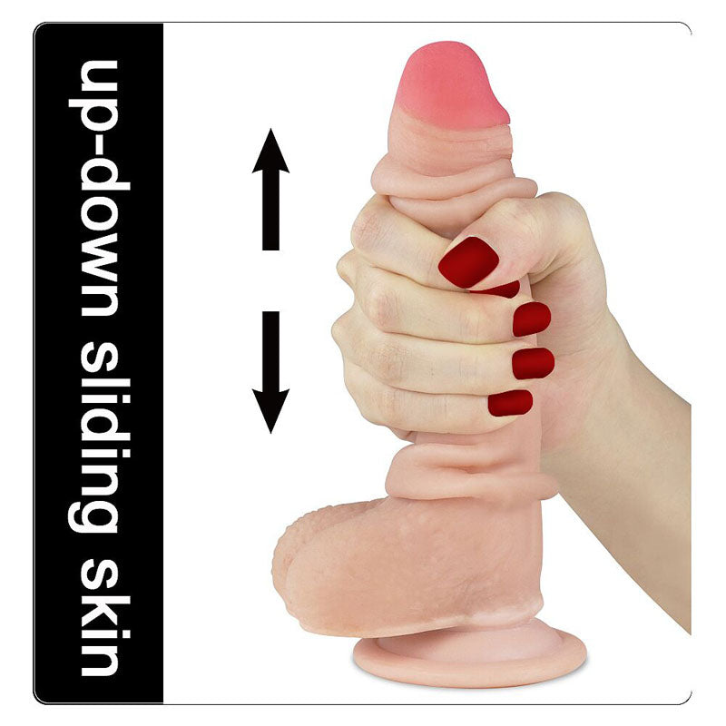 Sliding Skin Dual Layer Dong - Flesh 17.8 cm (7&