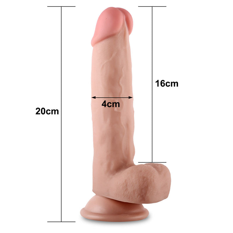 Sliding Skin Dual Layer Dong - Flesh 20.3 cm (8&