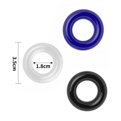 Power Plus Triple Donut Ring Set - Coloured Cock Rings - Set of 3