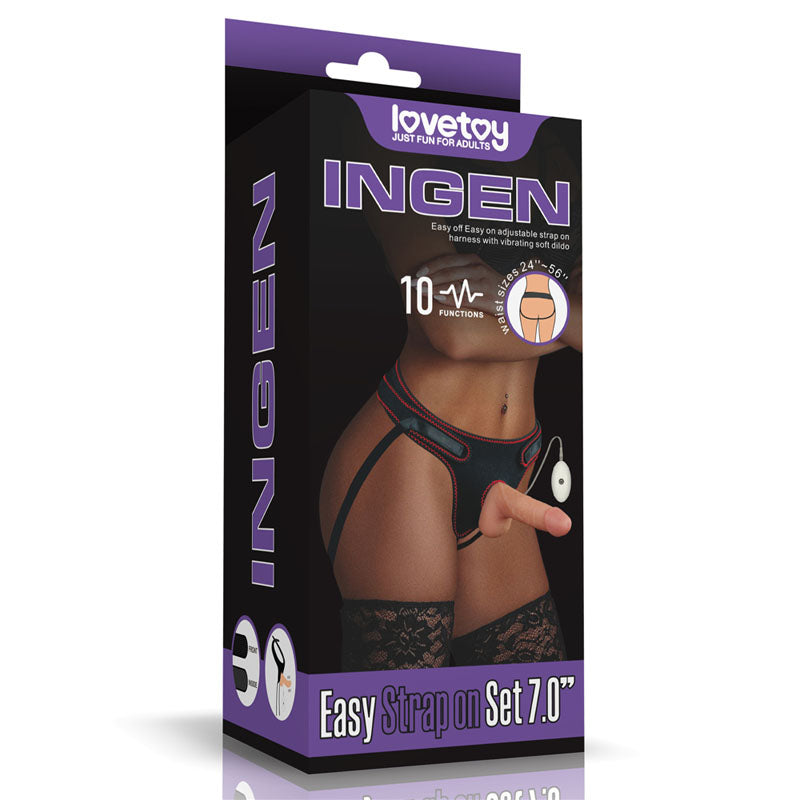 Ingen Vibrating Easy Strap-On Set - Flesh 17.8 cm (7&