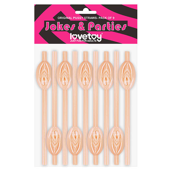 Jokes & Parties Original Pussy Straws - Flesh Pussy Straws - Set of 9