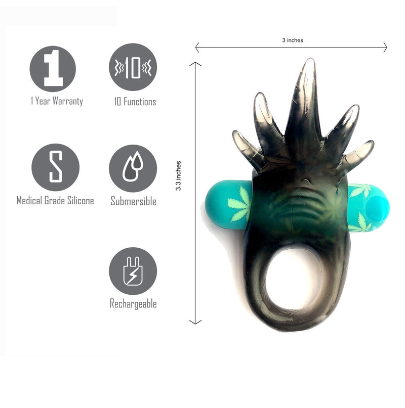 Maia Ziggy - Hemp Green USB Rechargeable Vibrating Cock Ring