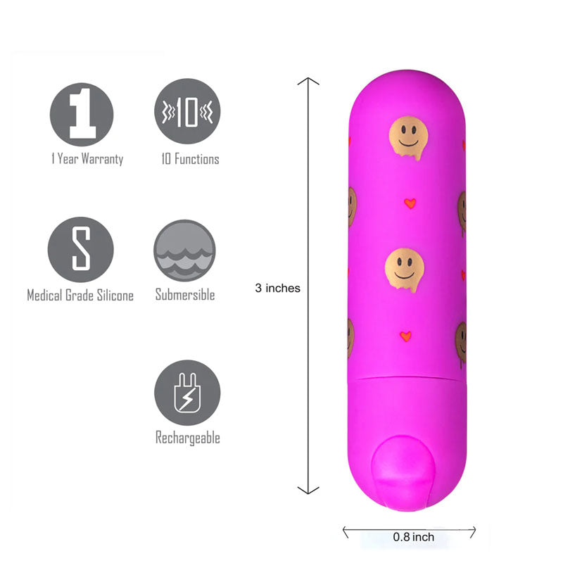 Maia Giggly - Pink 7.6 cm USB Rechargeable Bullet