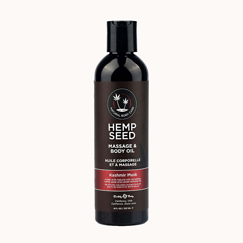 Hemp Seed Massage & Body Oil - Kashmir Musk (Brandy, Magnolia & Vanilla Musk) Scented - 237 ml