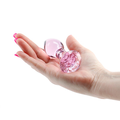 Crystal Gem - Pink - Pink 9 cm Glass Butt Plug