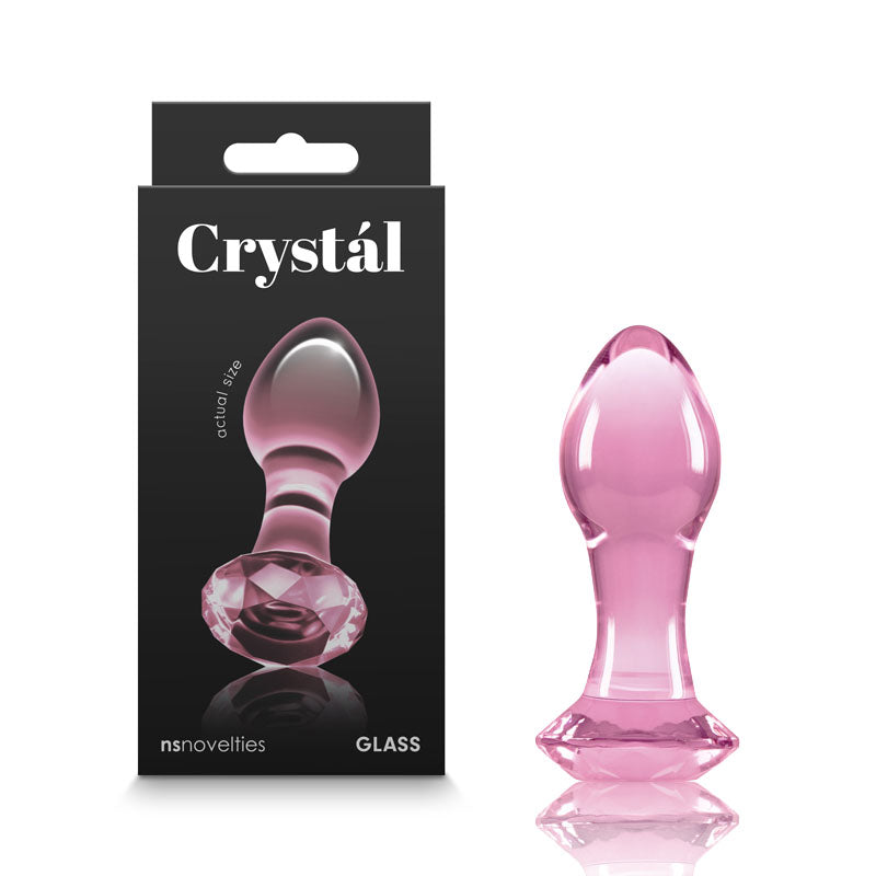 Crystal Gem - Pink - Pink 9 cm Glass Butt Plug