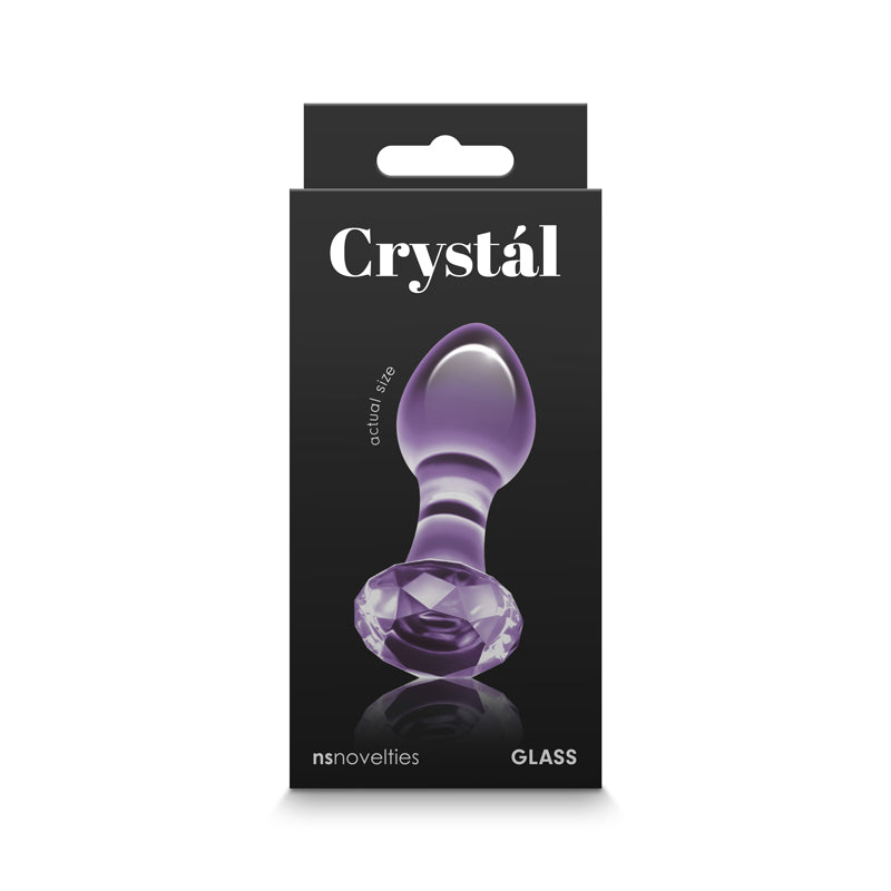 Crystal Gem - Purple - Purple 9 cm Glass Butt Plug