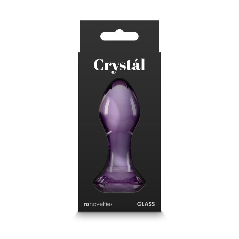 Crystal Gem - Purple - Purple 9 cm Glass Butt Plug