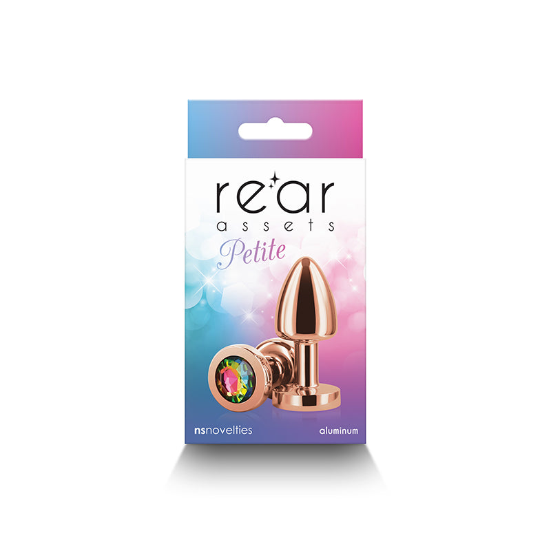 Rear Assets Petite - Rose Gold with Rainbow Gem