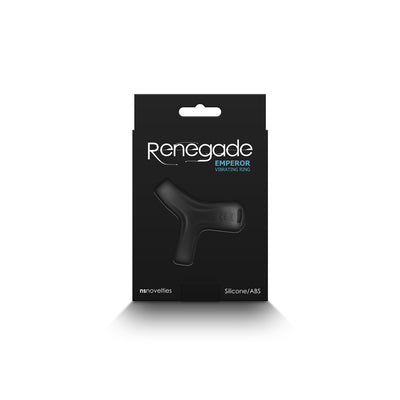 Renegade Emperor - Black - Black USB Rechargeable Vibrating Cock & Ball Rings