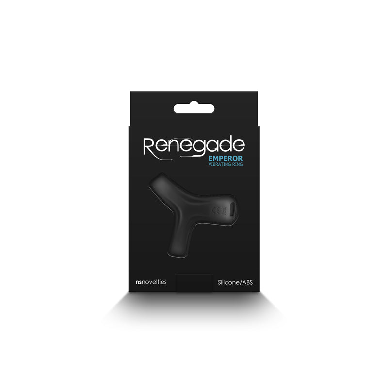 Renegade Emperor - Black - Black USB Rechargeable Vibrating Cock & Ball Rings