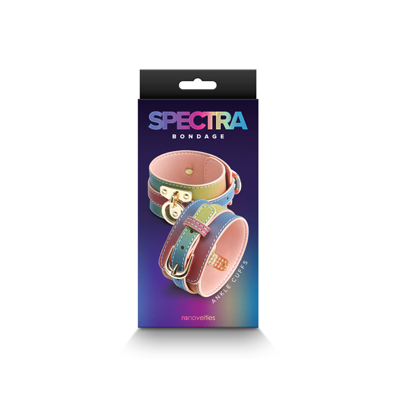 Spectra Bondage Ankle Cuffs - Rainbow - Rainbow Restraints