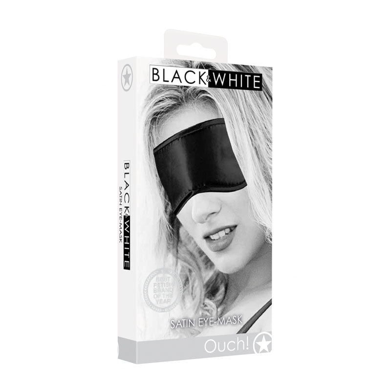 OUCH! Black & White Satin Eye-Mask - Black Eye Restraint