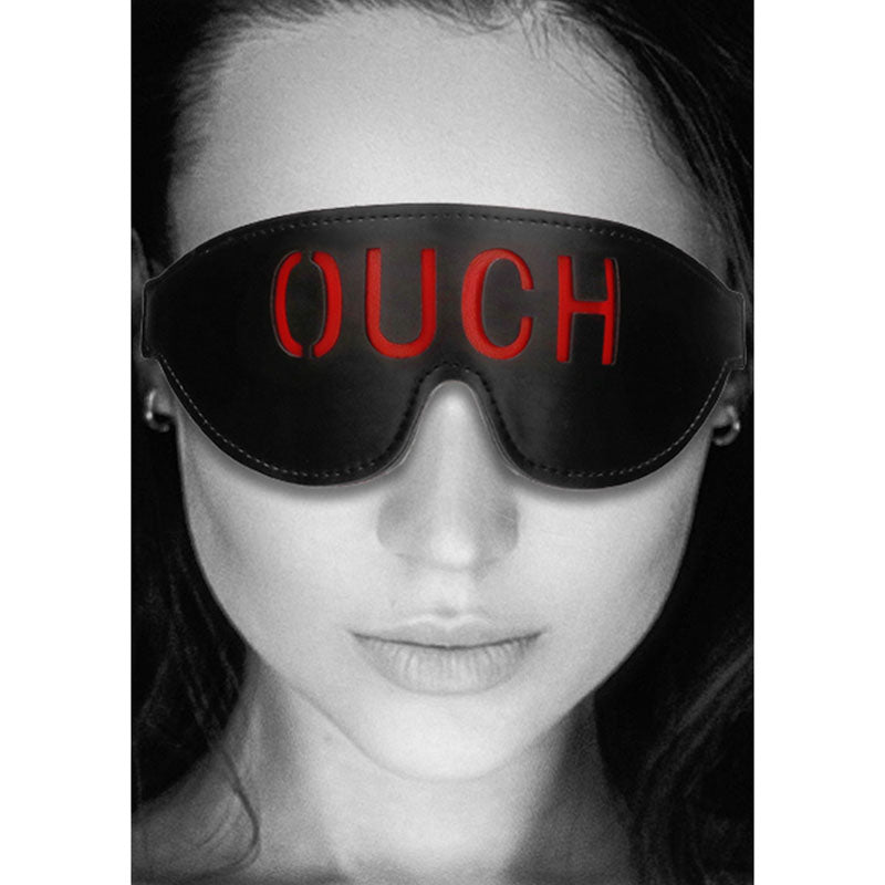 OUCH! Black & White Bonded Leather Eye-Mask &