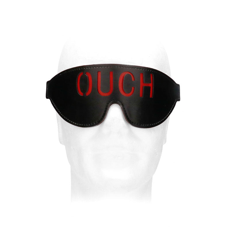 OUCH! Black & White Bonded Leather Eye-Mask &