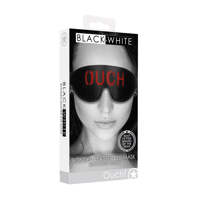 OUCH! Black & White Bonded Leather Eye-Mask &