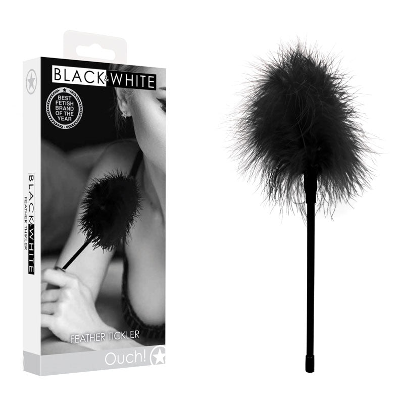 OUCH! Black & White Feather Tickler