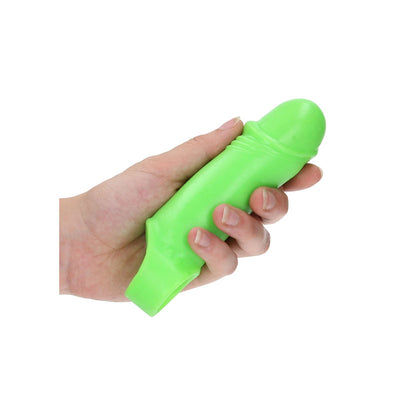 OUCH! Glow In The Dark Smooth Thick Stretchy Penis Sleeve - Glow in Dark 16 cm Penis Extension Sleeve