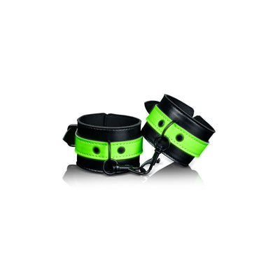 OUCH! Glow In The Dark Handcuffs - Black/Glow In Dark Restraints