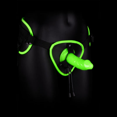 OUCH! Glow In The Dark Strap-on Harness - Glow in Dark 14.5 cm Strap-On