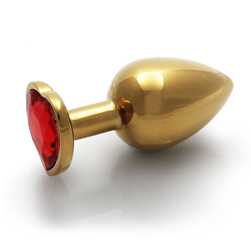 OUCH! Heart Gem Gold Butt Plug - Large