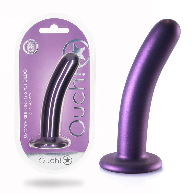 OUCH! Smooth Silicone G-Spot Dildo - 6&