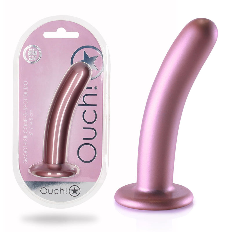 OUCH! Smooth Silicone G-Spot Dildo - 6&