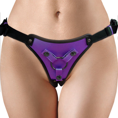 OUCH! Metallic Strap On Harness - Metallic Purple