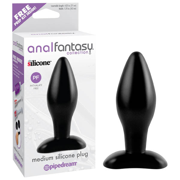 Anal Fantasy Collection Medium Silicone Plug - Black 11 cm (4.25&